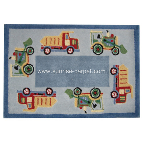 hand hooked carpet with kids designs